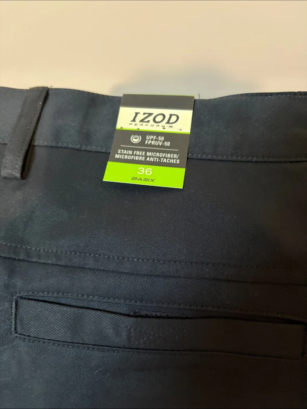 Izod Black Flat-Front Performance Shorts